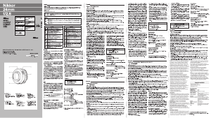 説明書 ニコン Nikkor 24mm f/2.8 カメラレンズ