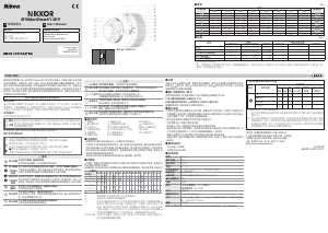 说明书 尼康Nikkor AF 85mm f/1.4D IF摄影机镜头