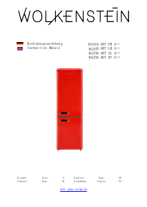 Mode d’emploi Wolkenstein KG250.4RT SC A++ Réfrigérateur combiné