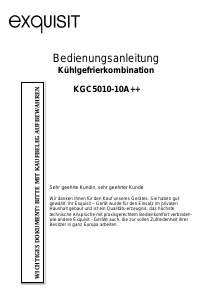 Bedienungsanleitung Exquisit KGC 5010-10A++ Kühl-gefrierkombination