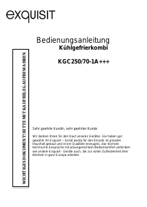 Bedienungsanleitung Exquisit KGC 250/70-1A+++ Kühl-gefrierkombination