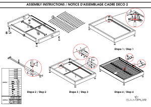 Manual de uso Sampur Deco 2 Estructura de cama