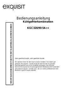 Bedienungsanleitung Exquisit KGC 320/90-5A++ Kühl-gefrierkombination