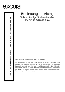 Bedienungsanleitung Exquisit EKGC 270/70-4EA++ Kühl-gefrierkombination