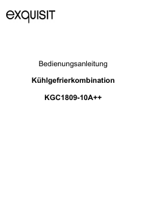Bedienungsanleitung Exquisit KGC 1809-10A++ Kühl-gefrierkombination