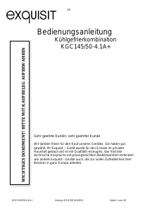Bedienungsanleitung Exquisit KGC 145/50-4si A+ Kühl-gefrierkombination