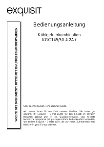 Bedienungsanleitung Exquisit KGC 145/50-4.2A+ Kühl-gefrierkombination
