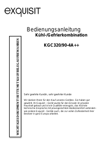 Bedienungsanleitung Exquisit KGC 320/90-4A++ Kühl-gefrierkombination