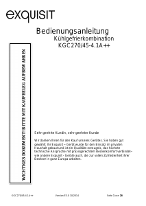 Bedienungsanleitung Exquisit KGC 270/45-4 A++ Kühl-gefrierkombination