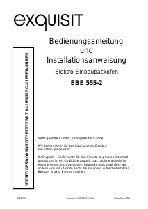 Bedienungsanleitung Exquisit EBE555-2 Backofen