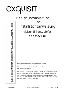 Bedienungsanleitung Exquisit EBE555-1U Backofen