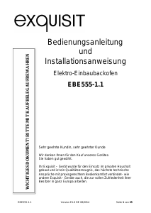 Bedienungsanleitung Exquisit EBE555-1 Backofen