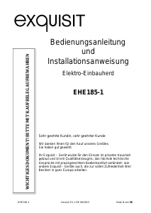 Bedienungsanleitung Exquisit EHE185-1 Backofen