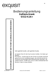 Bedienungsanleitung Exquisit GS 12-4 A+ Gefrierschrank
