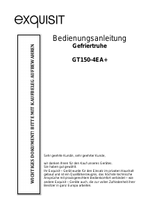 Bedienungsanleitung Exquisit GT 150-4 EA+ Gefrierschrank
