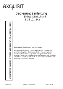 Bedienungsanleitung Exquisit EGS 101-3A+ Gefrierschrank