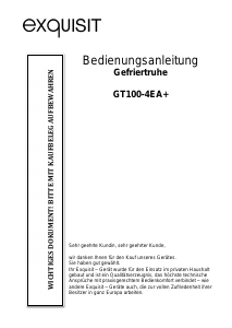 Bedienungsanleitung Exquisit GT 100-4 EA+ Gefrierschrank