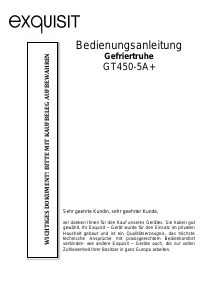 Bedienungsanleitung Exquisit GT 450-5 A+ Gefrierschrank