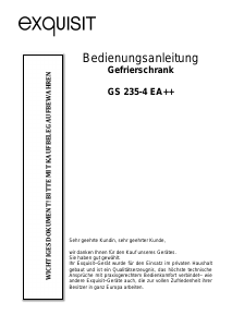 Bedienungsanleitung Exquisit GS 235-4EA++ Gefrierschrank