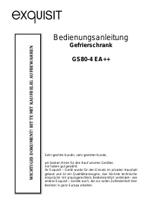 Bedienungsanleitung Exquisit GS 80-4EA++ Gefrierschrank