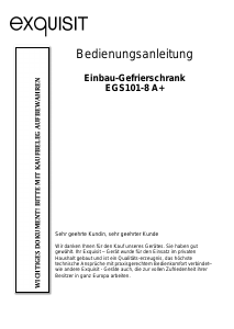 Bedienungsanleitung Exquisit EGS 101-8A+ Gefrierschrank