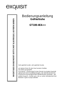 Bedienungsanleitung Exquisit GT 100-4 EA++ Gefrierschrank