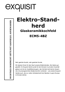 Bedienungsanleitung Exquisit ECM 5-4 IBZ Herd