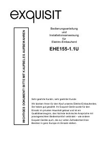 Bedienungsanleitung Exquisit EHE 155-1.1 U Herd