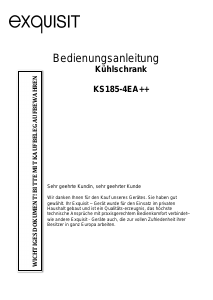 Bedienungsanleitung Exquisit KS 185-4EA++ Kühlschrank