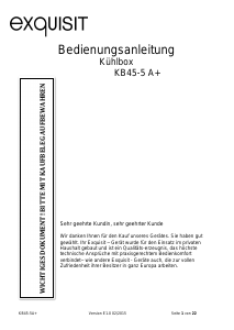 Bedienungsanleitung Exquisit KB 45-5A+ Kühlschrank