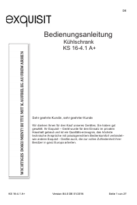 Bedienungsanleitung Exquisit KS 16-4.1A+ Kühlschrank