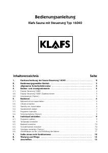 Bedienungsanleitung Klafs 16040 Thermostat