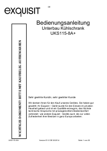 Bedienungsanleitung Exquisit UKS 115-8A+ Kühlschrank