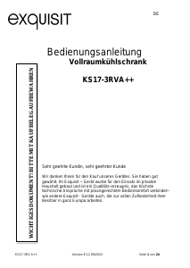Bedienungsanleitung Exquisit KS 17-3RVA++ Kühlschrank