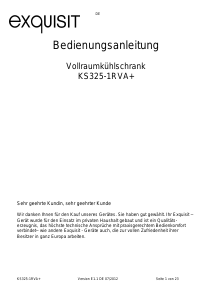 Bedienungsanleitung Exquisit KS 325-1RVA+ Kühlschrank