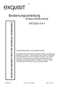 Bedienungsanleitung Exquisit EKS 201-4A+ Kühlschrank