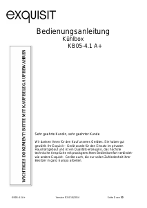 Bedienungsanleitung Exquisit KB 05-4 A+ Kühlschrank