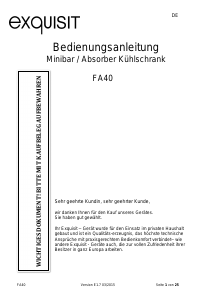 Bedienungsanleitung Exquisit FA 40 Kühlschrank