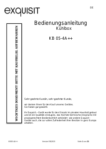 Bedienungsanleitung Exquisit KB 05-4A++ Kühlschrank