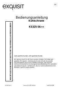 Bedienungsanleitung Exquisit KS 325-5 A++ Kühlschrank
