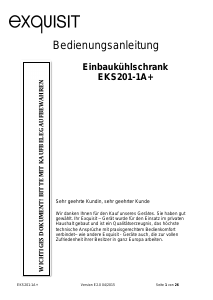 Bedienungsanleitung Exquisit EKS 201-1A+ Kühlschrank