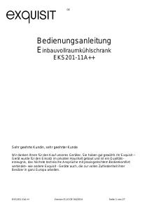 Bedienungsanleitung Exquisit EKS 201-11A++ Kühlschrank