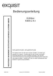 Bedienungsanleitung Exquisit KB 05-2A+ Kühlschrank