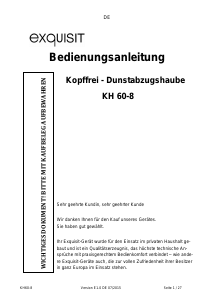 Bedienungsanleitung Exquisit KH60-8 Dunstabzugshaube