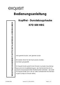 Bedienungsanleitung Exquisit KFD600HBG Dunstabzugshaube