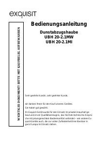 Bedienungsanleitung Exquisit UBH20-2.1MI Dunstabzugshaube
