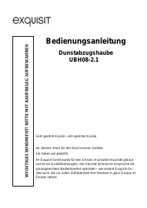 Bedienungsanleitung Exquisit UBH08-2.1 Dunstabzugshaube
