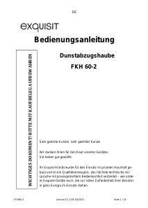 Bedienungsanleitung Exquisit FKH60-2 Dunstabzugshaube