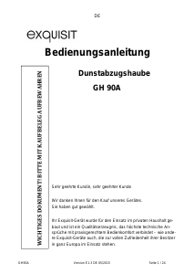 Bedienungsanleitung Exquisit GH 90A Dunstabzugshaube