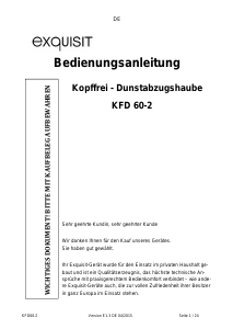 Bedienungsanleitung Exquisit KFD60-2 Dunstabzugshaube